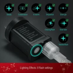 180cm Christmas Tree Decoration LED Strip Light Home Display Xmas Outdoor Holiday Ornaments Folding 3 Tiers 8 Flickering Effects Star Topper -Christmas Lights Store 280001 2390875 HD