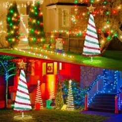 180cm Ribbon Christmas Tree Light Decoration LED Strip Ornaments Xmas Home Outdoor Display Folding Star Topper 8 Flickering Effects -Christmas Lights Store 280003 2390891 HD