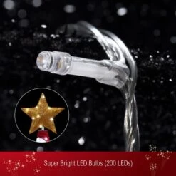 180cm Ribbon Christmas Tree Light Decoration LED Strip Ornaments Xmas Home Outdoor Display Folding Star Topper 8 Flickering Effects -Christmas Lights Store 280003 2390895 HD