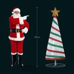 180cm Ribbon Christmas Tree Light Decoration LED Strip Ornaments Xmas Home Outdoor Display Folding Star Topper 8 Flickering Effects -Christmas Lights Store 280003 2390905 HD