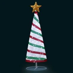 180cm Ribbon Christmas Tree Light Decoration LED Strip Ornaments Xmas Home Outdoor Display Folding Star Topper 8 Flickering Effects -Christmas Lights Store 280003 2390911 HD