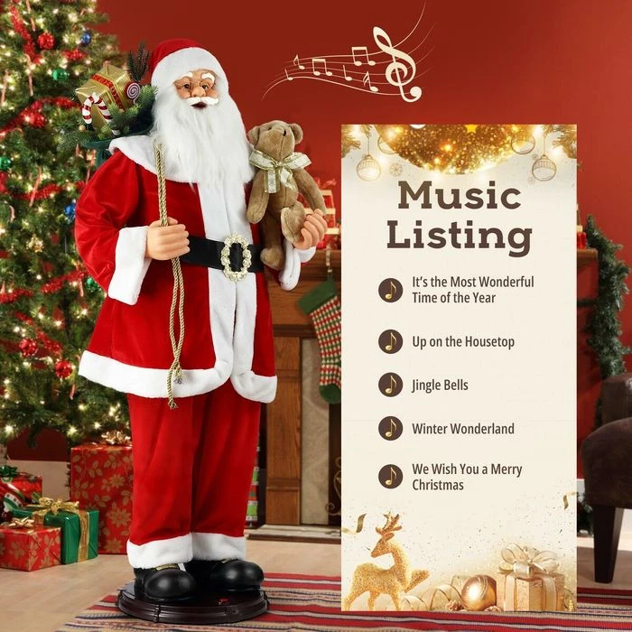 Solight 150cm Animated Singing Dancing Santa Claus Figurine Rocking Christmas Decoration Musical Display Figure Collapsible 8 Solight 150cm Animated Singing Dancing Santa Claus Figurine Rocking Christmas Decoration Musical Display Figure Collapsible - Image 8
