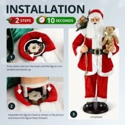 Solight 150cm Animated Singing Dancing Santa Claus Figurine Rocking Christmas Decoration Musical Display Figure Collapsible 18 Solight 150cm Animated Singing Dancing Santa Claus Figurine Rocking Christmas Decoration Musical Display Figure Collapsible -Christmas Lights Store 280007 2390957 HD
