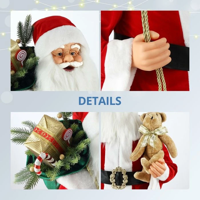 Solight 150cm Animated Singing Dancing Santa Claus Figurine Rocking Christmas Decoration Musical Display Figure Collapsible 4 Solight 150cm Animated Singing Dancing Santa Claus Figurine Rocking Christmas Decoration Musical Display Figure Collapsible - Image 4