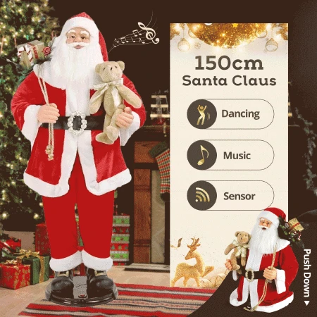 Solight 150cm Animated Singing Dancing Santa Claus Figurine Rocking Christmas Decoration Musical Display Figure Collapsible 1 Solight 150cm Animated Singing Dancing Santa Claus Figurine Rocking Christmas Decoration Musical Display Figure Collapsible
