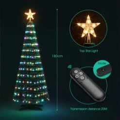 180cm Christmas Tree With RGB LED Light Xmas Spruce Artificial Holiday Decor Ornament Indoor Remote Control 18 Lighting Modes 18 180cm Christmas Tree With RGB LED Light Xmas Spruce Artificial Holiday Decor Ornament Indoor Remote Control 18 Lighting Modes -Christmas Lights Store 280021 2391117 HD