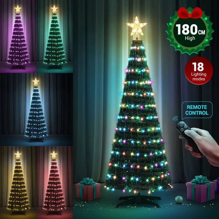 180cm Christmas Tree With RGB LED Light Xmas Spruce Artificial Holiday Decor Ornament Indoor Remote Control 18 Lighting Modes 12 180cm Christmas Tree With RGB LED Light Xmas Spruce Artificial Holiday Decor Ornament Indoor Remote Control 18 Lighting Modes - Image 12