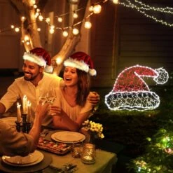 Christmas Light Decor Santa Hat LED Strip Rope Xmas Holiday Ornament Outdoor Indoor 80x60cm -Christmas Lights Store 280025 2391157 HD
