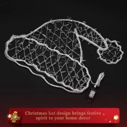 Christmas Light Decor Santa Hat LED Strip Rope Xmas Holiday Ornament Outdoor Indoor 80x60cm -Christmas Lights Store 280025 2391167 HD