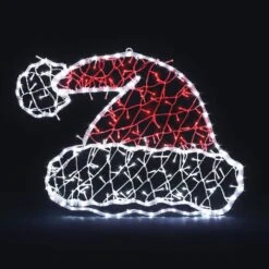 Christmas Light Decor Santa Hat LED Strip Rope Xmas Holiday Ornament Outdoor Indoor 80x60cm -Christmas Lights Store 280025 2391175 HD