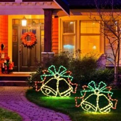 Christmas LED Light Strip Rope Xmas Bell Decor Holiday Ornament Outdoor Indoor 60 X 40CM