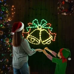 Christmas LED Light Strip Rope Xmas Bell Decor Holiday Ornament Outdoor Indoor 60 X 40CM -Christmas Lights Store 280027 2391207 HD