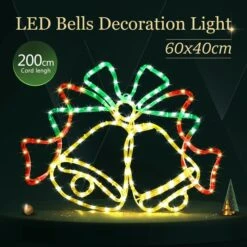 Christmas LED Light Strip Rope Xmas Bell Decor Holiday Ornament Outdoor Indoor 60 X 40CM -Christmas Lights Store 280027 2391225 HD