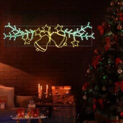 Christmas Light Decor LED Strip Rope Xmas Bell Star Leaf Holiday Ornament Outdoor Indoor 180x61cm XXL Size -Christmas Lights Store 280029 2391231 HD