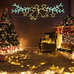 Christmas Light Decor LED Strip Rope Xmas Bell Star Leaf Holiday Ornament Outdoor Indoor 180x61cm XXL Size -Christmas Lights Store 280029 2391235 HD