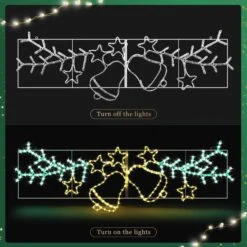 Christmas Light Decor LED Strip Rope Xmas Bell Star Leaf Holiday Ornament Outdoor Indoor 180x61cm XXL Size -Christmas Lights Store 280029 2391237 HD