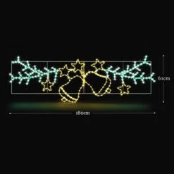 Christmas Light Decor LED Strip Rope Xmas Bell Star Leaf Holiday Ornament Outdoor Indoor 180x61cm XXL Size -Christmas Lights Store 280029 2391245 HD