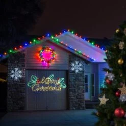 Merry Christmas Light LED Strip Rope Xmas Decor Holiday Ornament Outdoor Indoor Colourful 115x46cm L Size -Christmas Lights Store 280035 2391301 HD