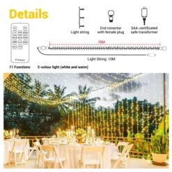 10m Christmas LED Light String Strip Rope Xmas Tree Decor Holiday Ornament Outdoor Indoor IP44 Waterproof Bio Colour -Christmas Lights Store 280037 2391337 HD