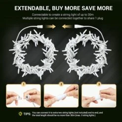 10m Christmas LED Light String Strip Rope Xmas Tree Decor Holiday Ornament Outdoor Indoor IP44 Waterproof Bio Colour -Christmas Lights Store 280037 2391345 HD