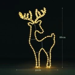 Solight Reindeer Christmas Light LED Strip Rope Xmas Holiday Ornament Outdoor Indoor IP65 88x50cm -Christmas Lights Store 280067 2391697 HD