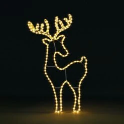 Solight Reindeer Christmas Light LED Strip Rope Xmas Holiday Ornament Outdoor Indoor IP65 88x50cm -Christmas Lights Store 280067 2391703 HD
