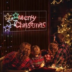 Solight Merry Christmas Light Xmas LED Rope Strip Decoration Holiday Ornament Indoor Outdoor IP65 130x60cm XL Size -Christmas Lights Store 280069 2391713 HD