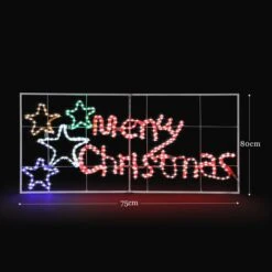 Solight Merry Christmas Light Xmas LED Rope Strip Decoration Holiday Ornament Indoor Outdoor IP65 130x60cm XL Size -Christmas Lights Store 280069 2391727 HD