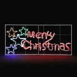 Solight Merry Christmas Light Xmas LED Rope Strip Decoration Holiday Ornament Indoor Outdoor IP65 130x60cm XL Size -Christmas Lights Store 280069 2391729 HD