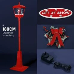 Christmas LED Street Light Snowing Xmas Decoration Ornaments Lamp Lantern Music Indoor Outdoor 180CM 21 Christmas LED Street Light Snowing Xmas Decoration Ornaments Lamp Lantern Music Indoor Outdoor 180CM -Christmas Lights Store 280073 2391765 HD