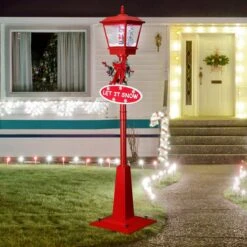 Christmas LED Street Light Snowing Xmas Decoration Ornaments Lamp Lantern Music Indoor Outdoor 180CM 16 Christmas LED Street Light Snowing Xmas Decoration Ornaments Lamp Lantern Music Indoor Outdoor 180CM -Christmas Lights Store 280073 2391775 HD