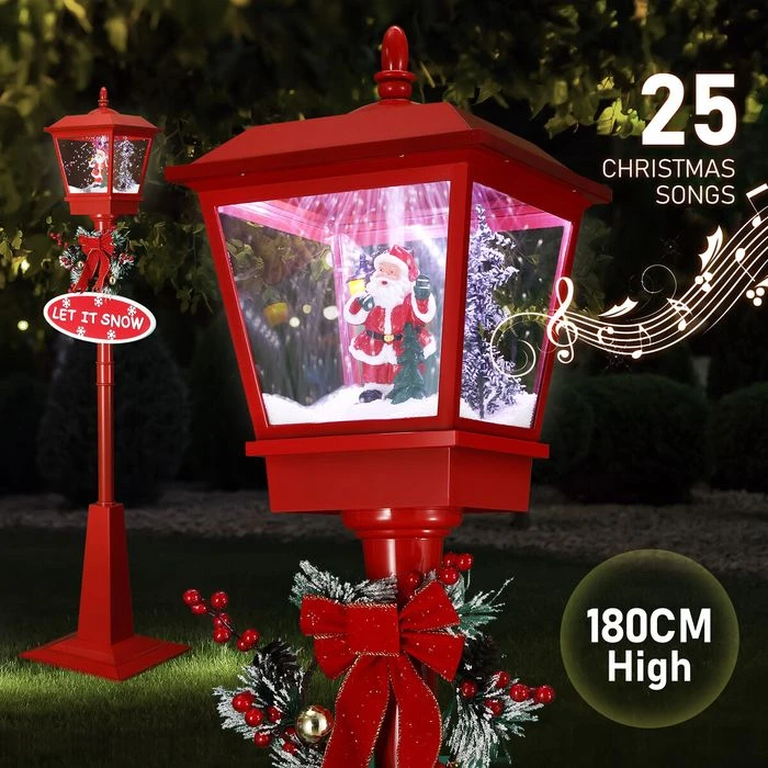 Christmas LED Street Light Snowing Xmas Decoration Ornaments Lamp Lantern Music Indoor Outdoor 180CM 2 Christmas LED Street Light Snowing Xmas Decoration Ornaments Lamp Lantern Music Indoor Outdoor 180CM - Image 2