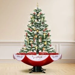 Christmas Tree Decorated Snowing LED String Fairy Lights Xmas Topper Artificial Decoration Balls Icicle Ornament Musical Umbrella Stand 190cm -Christmas Lights Store 280081 2500017 HD