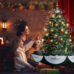 Snowing Christmas Tree Green Artificial Xmas Topper LED String Fairy Lights Decoration Ball Musical Snow Ornament Umbrella Stand 140cm 15 Snowing Christmas Tree Green Artificial Xmas Topper LED String Fairy Lights Decoration Ball Musical Snow Ornament Umbrella Stand 140cm -Christmas Lights Store 280083 2499989 HD