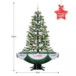 Snowing Christmas Tree Green Artificial Xmas Topper LED String Fairy Lights Decoration Ball Musical Snow Ornament Umbrella Stand 140cm 20 Snowing Christmas Tree Green Artificial Xmas Topper LED String Fairy Lights Decoration Ball Musical Snow Ornament Umbrella Stand 140cm -Christmas Lights Store 280083 2500003 HD