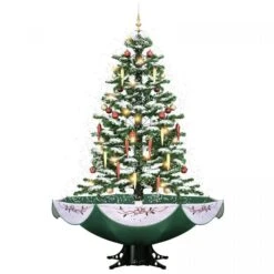 Snowing Christmas Tree Green Artificial Xmas Topper LED String Fairy Lights Decoration Ball Musical Snow Ornament Umbrella Stand 140cm 21 Snowing Christmas Tree Green Artificial Xmas Topper LED String Fairy Lights Decoration Ball Musical Snow Ornament Umbrella Stand 140cm -Christmas Lights Store 280083 2500005 HD