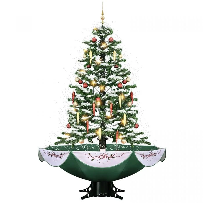 Snowing Christmas Tree Green Artificial Xmas Topper LED String Fairy Lights Decoration Ball Musical Snow Ornament Umbrella Stand 140cm 11 Snowing Christmas Tree Green Artificial Xmas Topper LED String Fairy Lights Decoration Ball Musical Snow Ornament Umbrella Stand 140cm - Image 11