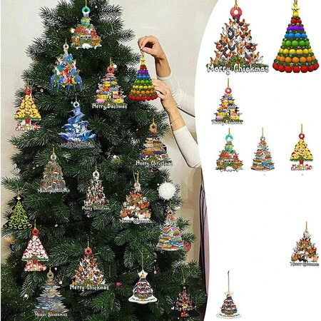 8PCS Christmas Ornaments Set For Mini Christmas Tree Decorations Small Tree Resin Miniature Ornaments For 1 8PCS Christmas Ornaments Set For Mini Christmas Tree Decorations Small Tree Resin Miniature Ornaments For