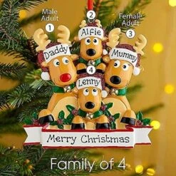 2022 Personalised Family Of Christmas Tree Bauble Decoration Hallmark Hanging Ornament Family Of 4,5,7