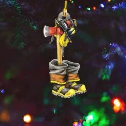 4 Uniforms Ornament Firefighter Christmas Tree Pendant Hanging Tree Decor Restaurant Christmas Decoration -Christmas Lights Store 280111 2392617 F