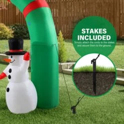 Christmas Santa Claus Snowman Arch Decor Inflatable Decoration Xmas Light Holiday Ornament Outdoor Indoor Built In LED 300 X 250cm -Christmas Lights Store 280297 2395053 HD