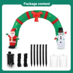 Christmas Santa Claus Snowman Arch Decor Inflatable Decoration Xmas Light Holiday Ornament Outdoor Indoor Built In LED 300 X 250cm -Christmas Lights Store 280297 2395057 HD