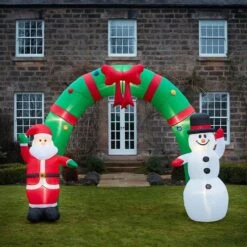 Christmas Santa Claus Snowman Arch Decor Inflatable Decoration Xmas Light Holiday Ornament Outdoor Indoor Built In LED 300 X 250cm -Christmas Lights Store 280297 2395065 HD