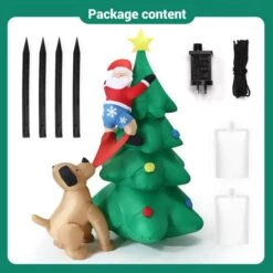 Christmas Tree Santa Claus Climbing Xmax Dog Decor Inflatable Decoration Holiday Light Ornament Blow Up Outdoor Party Garden Built In LED 184cm -Christmas Lights Store 280299 2395081 HD