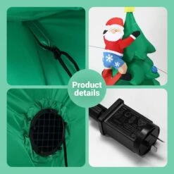 Christmas Tree Santa Claus Climbing Xmax Dog Decor Inflatable Decoration Holiday Light Ornament Blow Up Outdoor Party Garden Built In LED 184cm -Christmas Lights Store 280299 2395085 HD