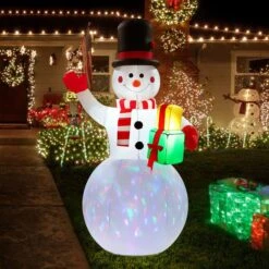 Christmas Decor Inflatable Snowman Decoration Xmas Light Holiday Ornament Blow Up Outdoor Party Garden Built In LED 180cm -Christmas Lights Store 280301 2395095 HD