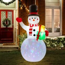 Christmas Decor Inflatable Snowman Decoration Xmas Light Holiday Ornament Blow Up Outdoor Party Garden Built In LED 180cm -Christmas Lights Store 280301 2395099 HD