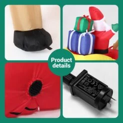 Christmas Santa Claus Sleigh Reindeer Decor Inflatable Decoration Xmas Light Holiday Ornament Blow Up Outdoor Built In LED 220cm -Christmas Lights Store 280303 2395125 HD