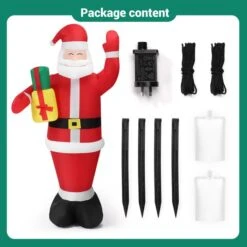 Christmas Santa Claus Decor Inflatable Decoration Xmas Light Holiday Ornament Blow Up Outdoor Indoor Garden Party Yard Built In LED 240cm -Christmas Lights Store 280305 2395141 HD