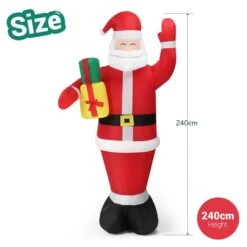 Christmas Santa Claus Decor Inflatable Decoration Xmas Light Holiday Ornament Blow Up Outdoor Indoor Garden Party Yard Built In LED 240cm -Christmas Lights Store 280305 2395143 HD